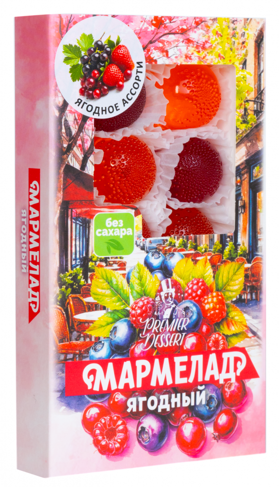  Мармелад Премиум Десерт ЯГОДНЫЙ (клюква, смородина,клубника) 200г в Балашове