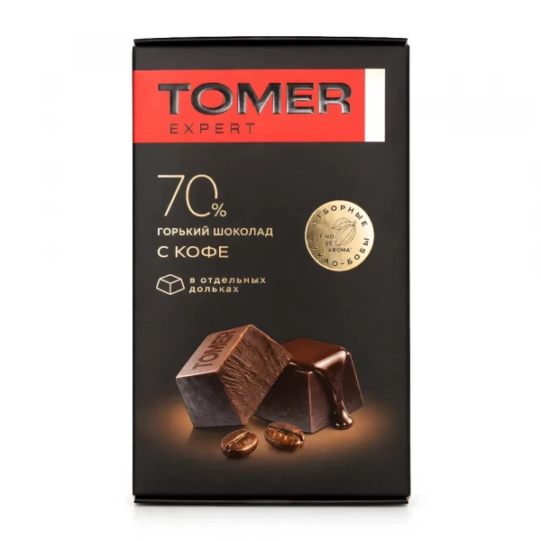 №1 Фабрика Томер  Горький (70%) шоколад с КОФЕ, 90г  в Балашове